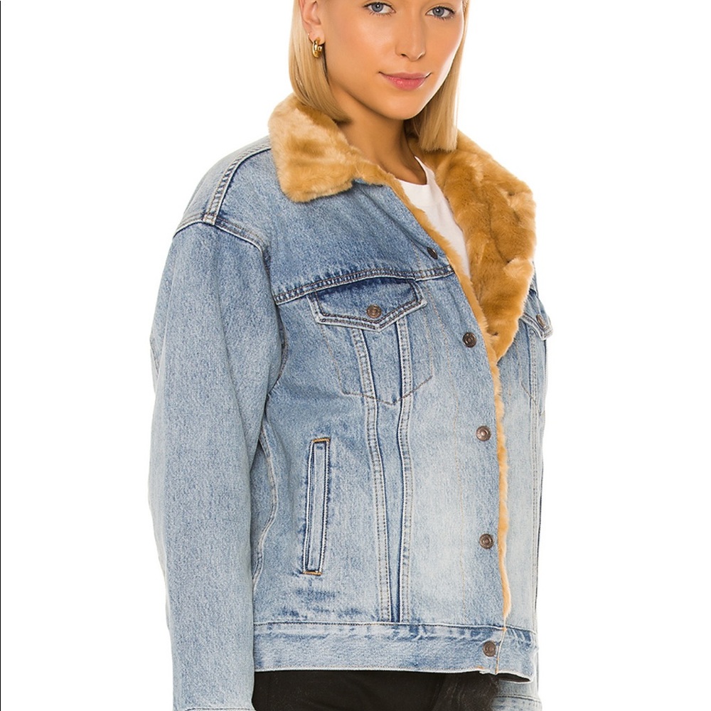 Oversized Fur  Reversible Trucker Jacket